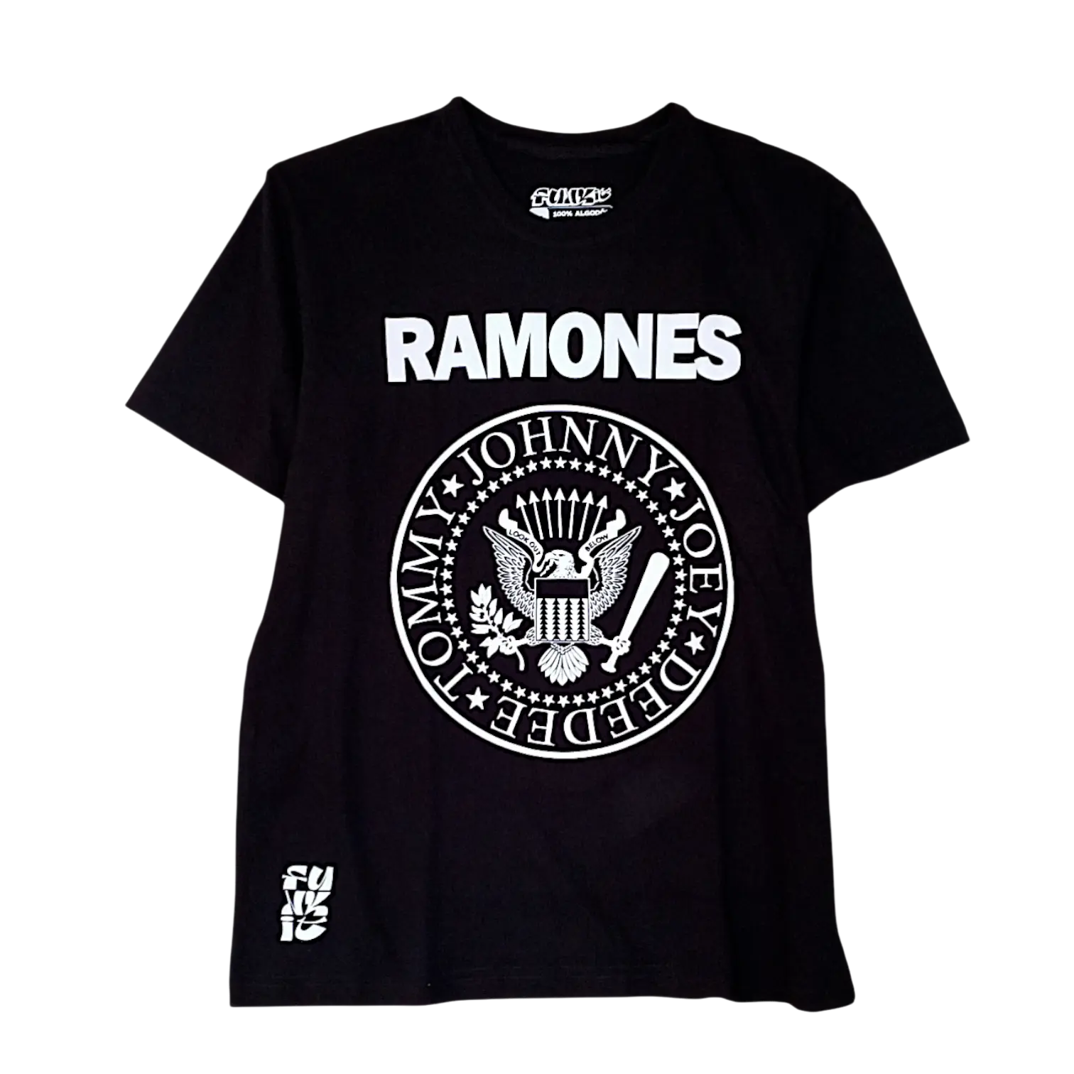 Franela negra bandas de rock clasico con estampado de Ramones streetwear moda retro fun it Venezuela